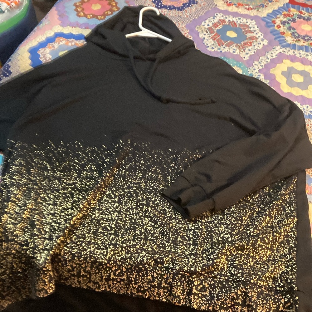 Black and Gold Women's Hoodie Sweater